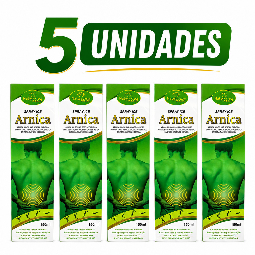 Spray Arnica 150ml 5 Unidades Corporal Sensação Refrescante