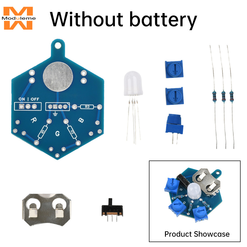 RGB LED Placa De Circuito De Luz Prática De Soldagem DIY Eletrônico Iniciante Aprendizagem Divertido Kit