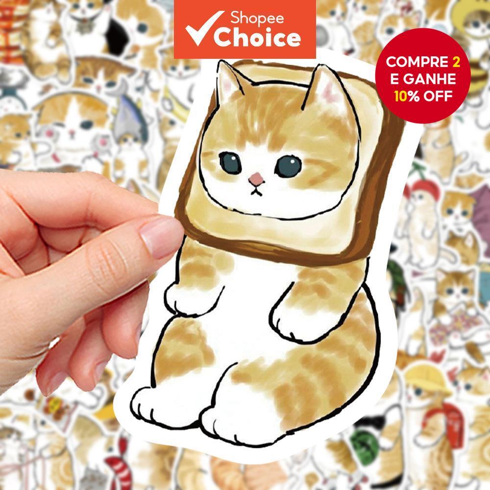 64 Peças Adesivos Graffiti Série Gato Laranja Fresco Para Malas Capas De Celular Capacete De Laptop em Oferta na Shopee