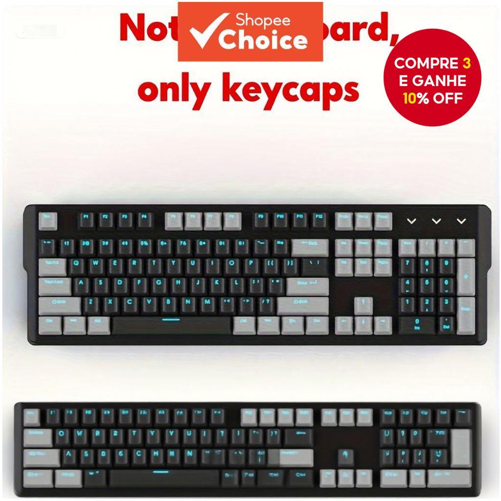 Kit de Teclas Transparentes Mecânicas para Teclado de Jogos , Letras de Camada Adequadas a Maioria das 61/64/66/68/84/87