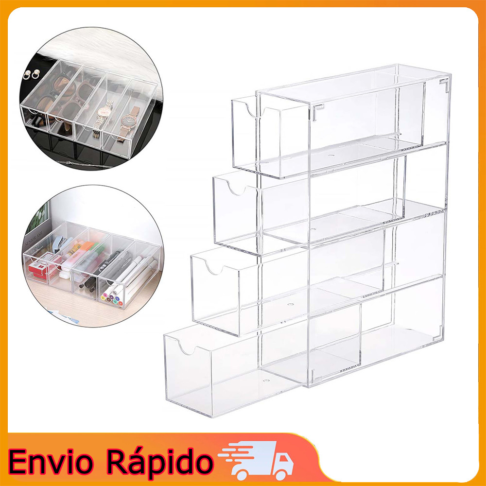 Vitrine transparente para óculos (24,6 × 17,5 × 6,33 cm) Caixa de exposição transparente