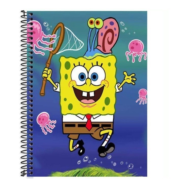 Caderno   Bob Esponja 10 Matérias 160 Folhas Capa Dura