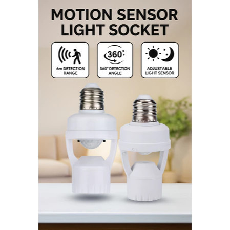 Soquete Luz Com Sensor De Movimento Bivolt E Area De 360 Graus Lampada Por Indução em Oferta na Shopee