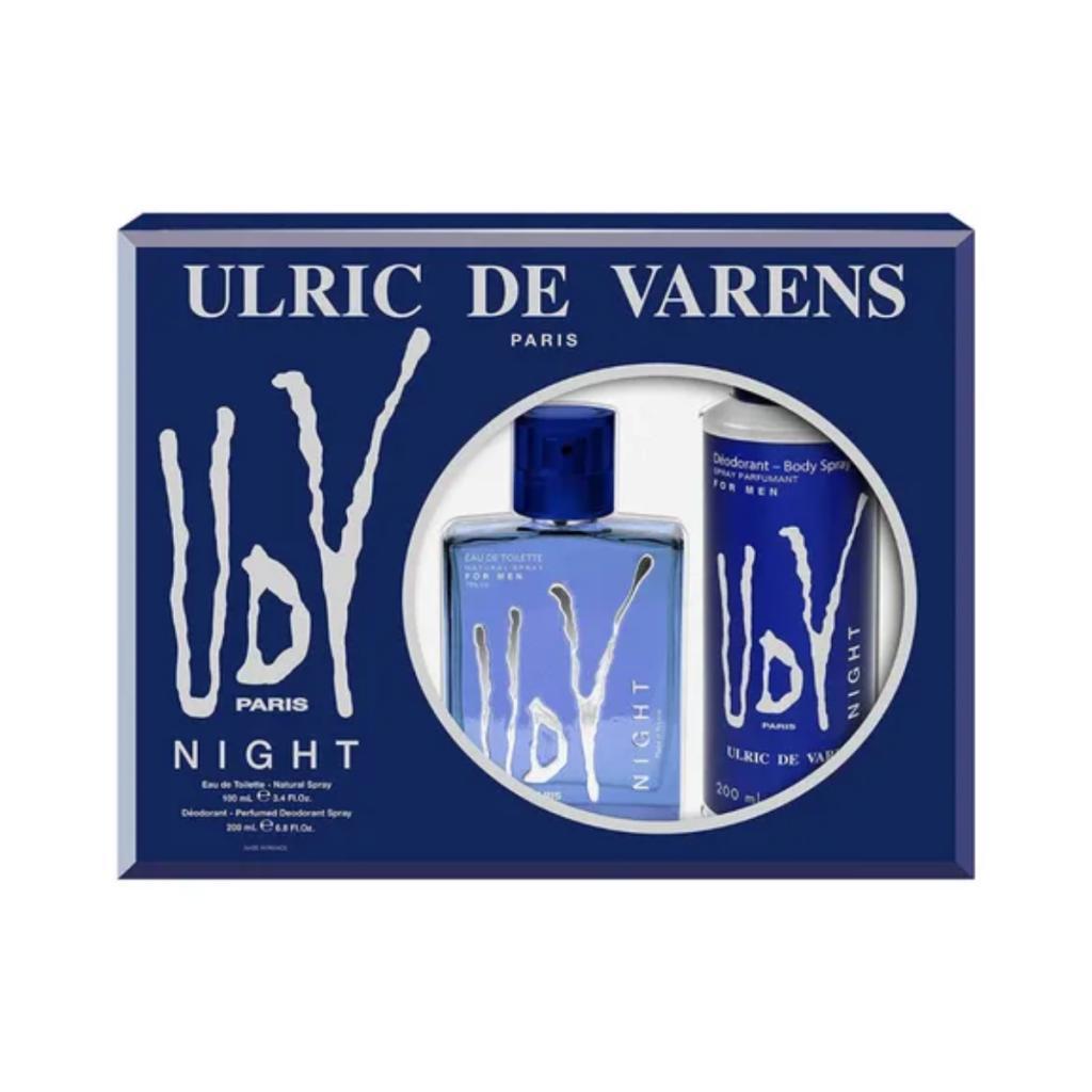Kit UDV Night Perfume Eau Toilette 100ml + Body Spray Desodorante 200ml Original Francês Selo Adipec