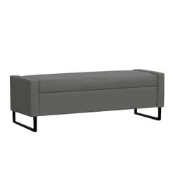 Recamier Bau Paris Base De Metal 1,40m Suede Cinza - Inova Decorações