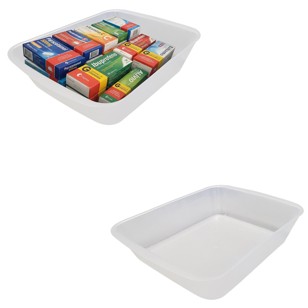 Cestinha Organizadora Plástico Resistente Cesto Farmácia Perfumaria Mercado Multiuso Kit 2pçs