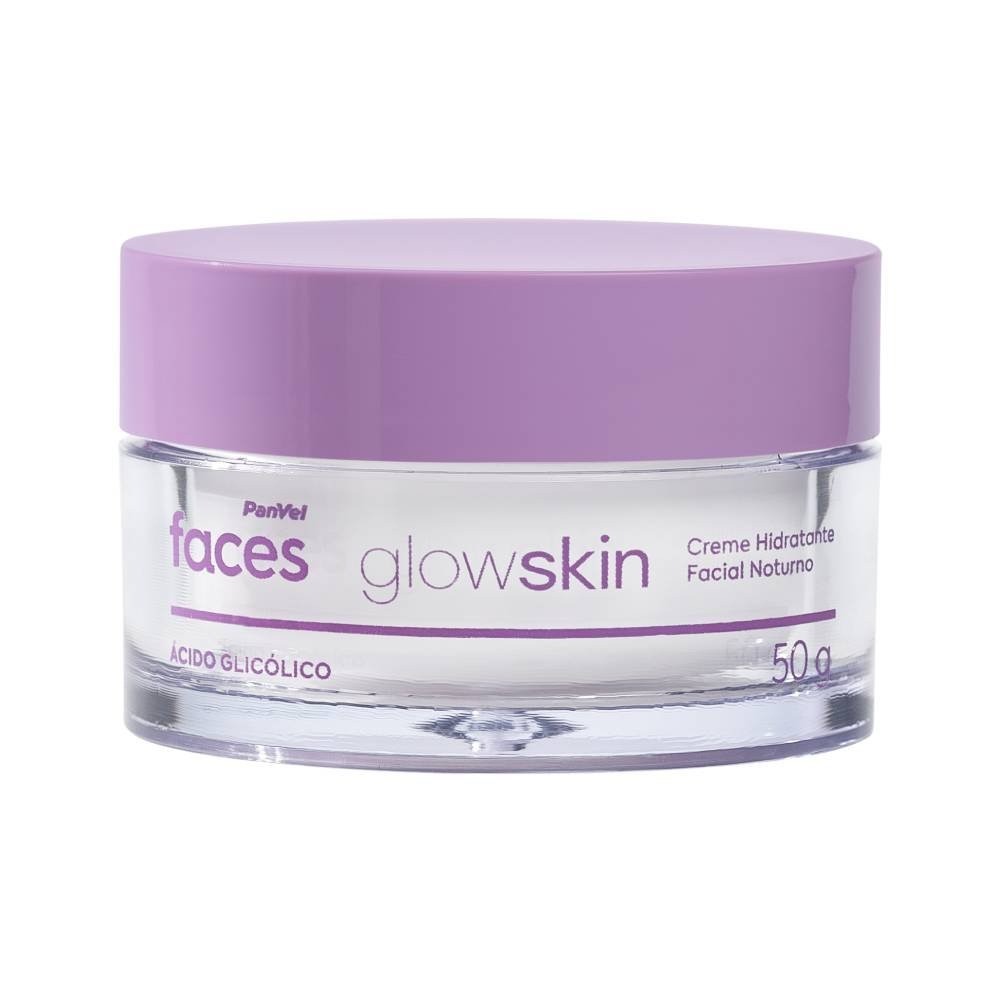 Creme Hidratante Facial Noturno Glicólico Panvel Faces Glow Skin 50g