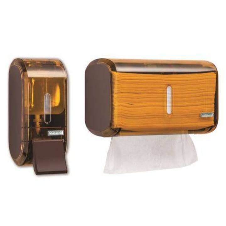KIT Porta Papel Toalha- Saboneteira Liquido Dispenser Marrom em Oferta na Shopee