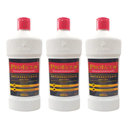 Shampoo Condicionador Antipulgas e Carrapatos Proecto 500ml Para Cachorro 1 a 3 Unidades