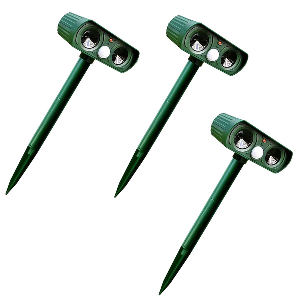 Repelente Solar Ultrassonico Kit 3 Uni Afasta Bichos Pombos Ratos Gamba Roedores Cobras Protege Casa Jardim Quintal