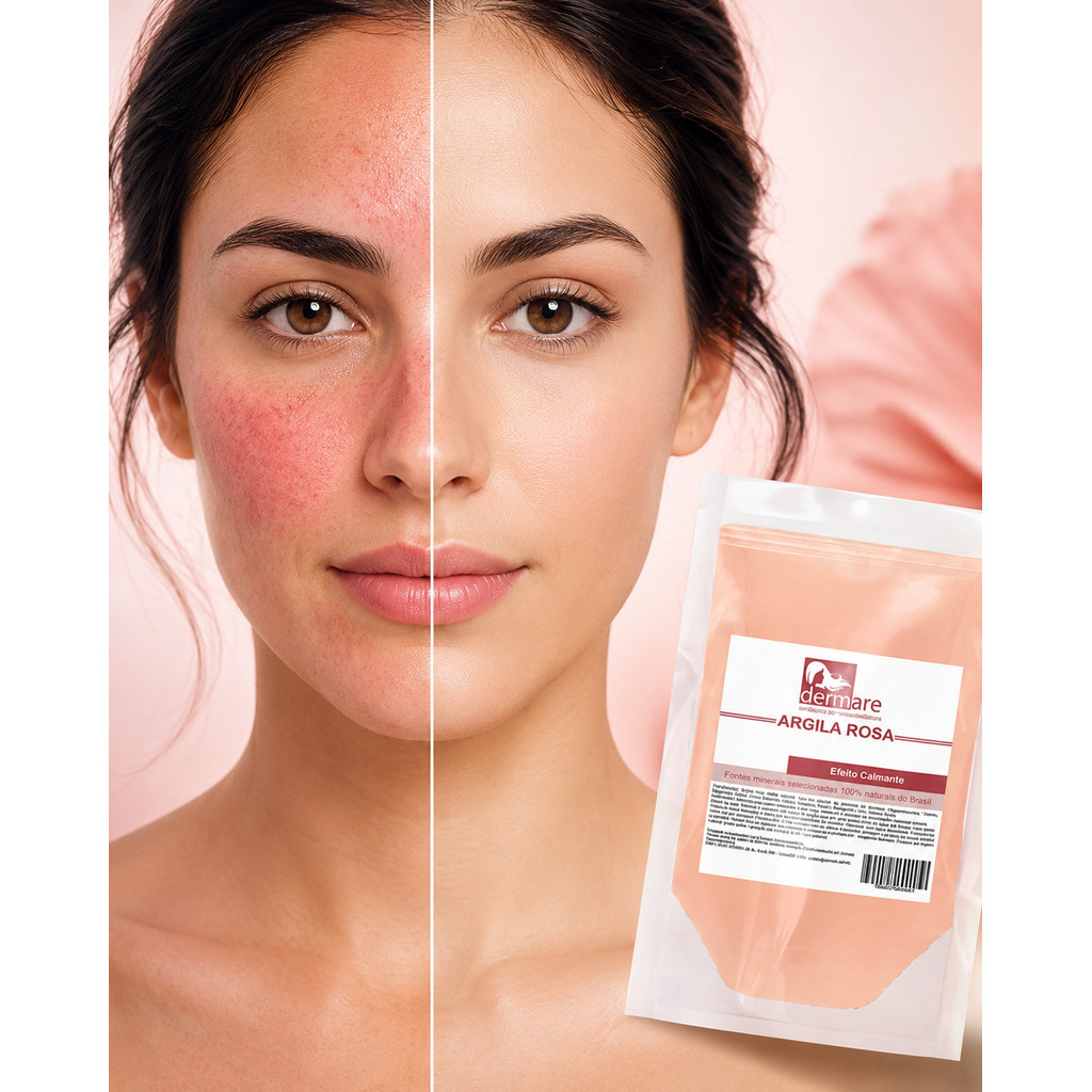 Argila Rosa Dermare 1kg | Máscara Mineral Facial e Corporal | Pele Sensível e Delicada