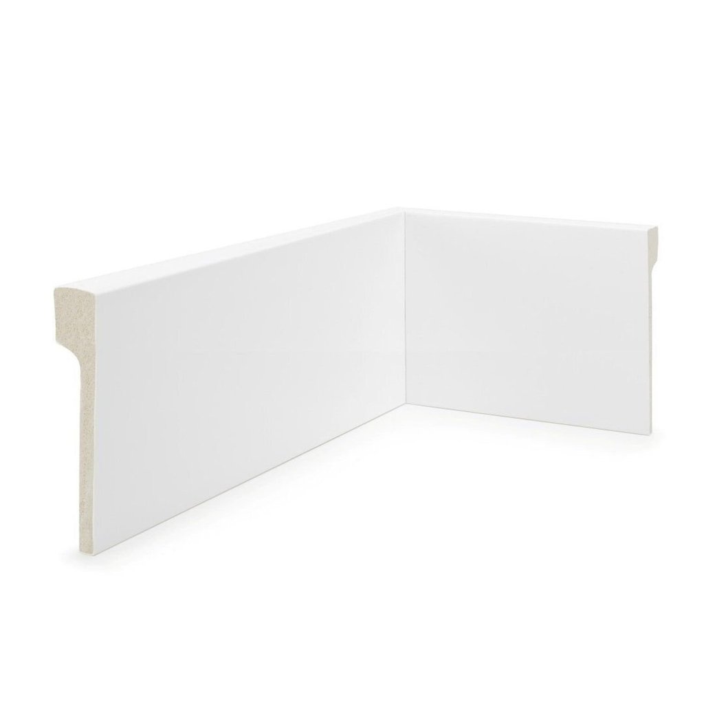 Rodapé de Poliestireno 12CMX20MMX2,40m Sobrepor Liso Nfr Branco Branco