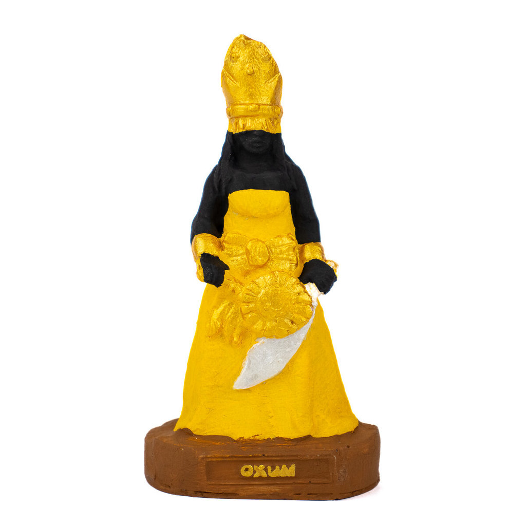 Escultura Orixá Oxum Amarela 10 cm em Resina