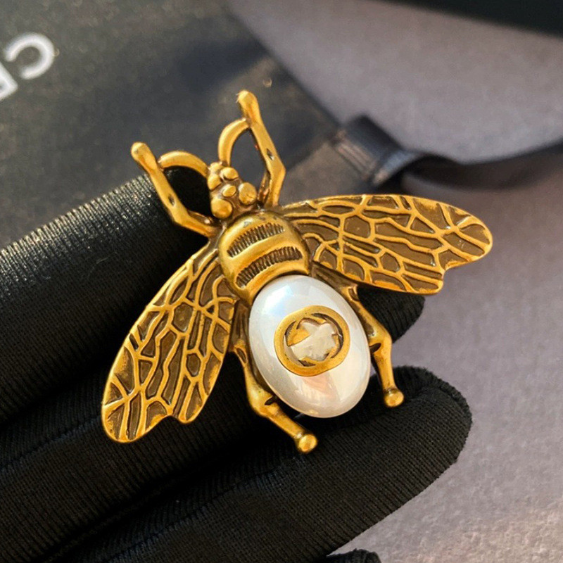 .Medieval vintage abelha pérola estilo broche feminino High-End pino nicho Retro palácio estilo jóias acessórios