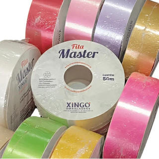 Fita Plástica 50 metros 32X50m Fita Master Lisas 32X50m Decorativa Fita para Laço Bola Fita Decorativa