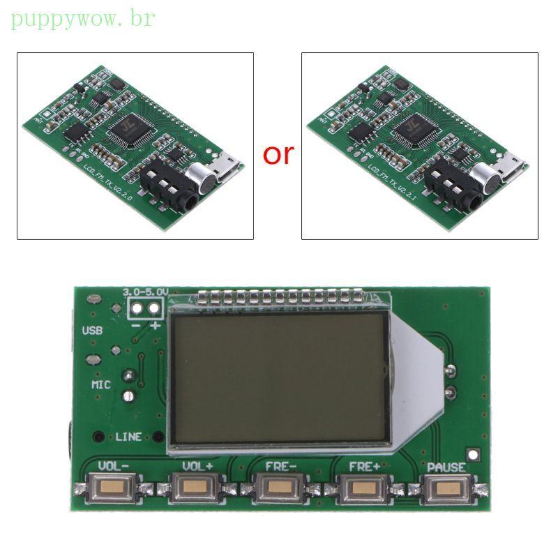 Placa Módulo Transmissor FM Estéreo Microfone Digital PUP DSP PLL 87-108MHz