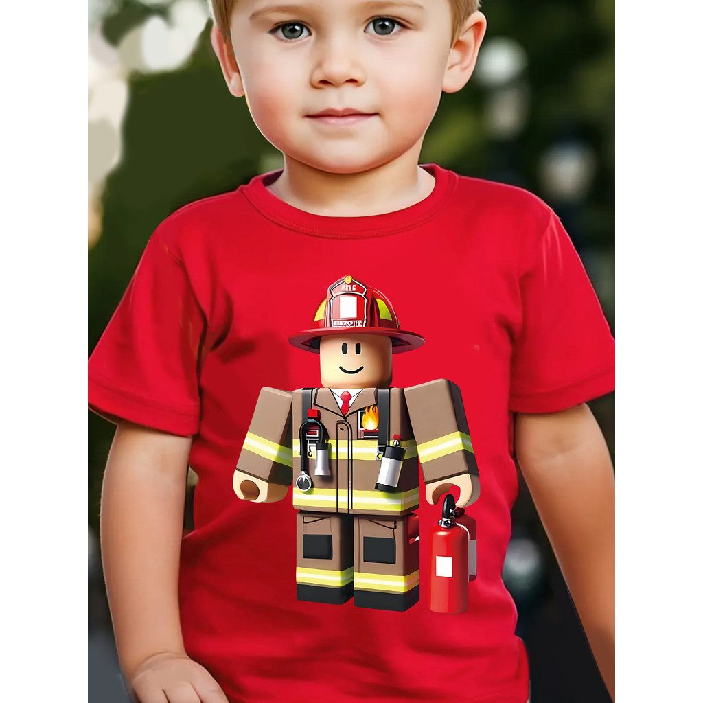 CAMISETA ROBLOX BOMBEIRO CAMISA INFANTIL TURMA DO ROBLOX