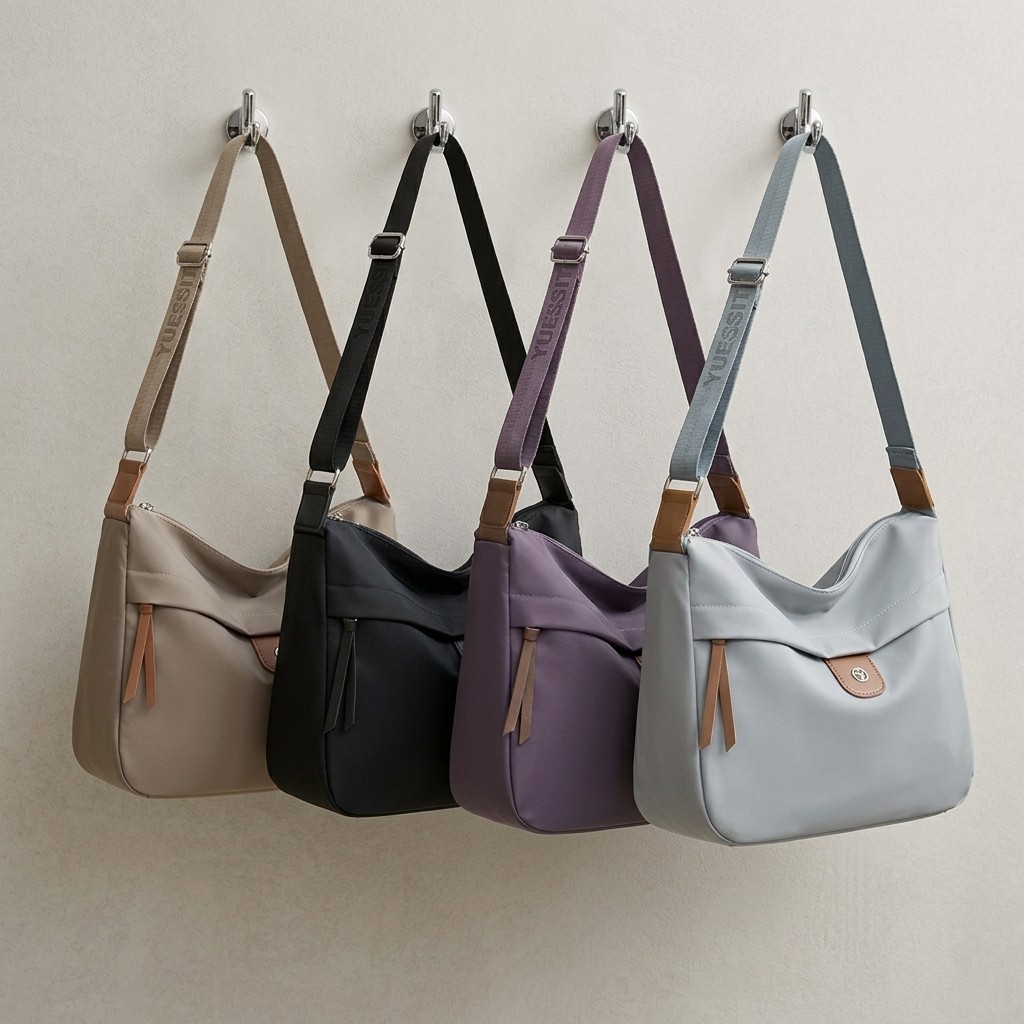 Bolsa Transversal Feminina Grande Nylon Impermeável Casual Ombro Leve Espaçosa Moda