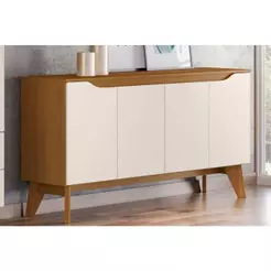 Buffet de Sala Jantar Quartzo c/4 Portas Nature/Off White Henn