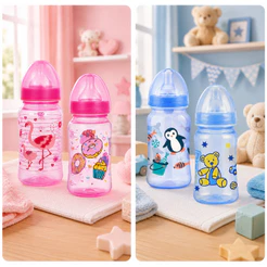 Super Mamadeira Petita 270ml Bico Redondo/Universal Infantil Bebê Menino Menina Resistente e Segura