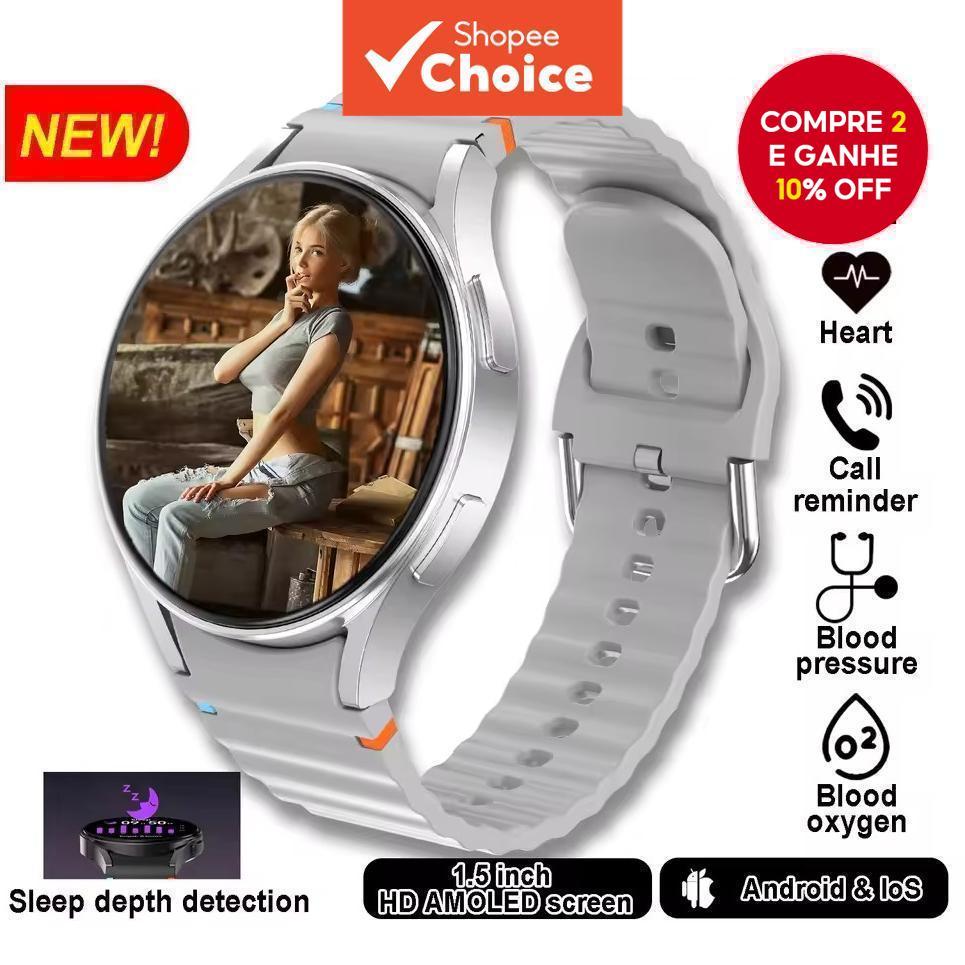 Smartwatch Relógio Inteligente Masculino Feminino HD AMOLED Chamada De Voz NFC GPS Rastreador Relógios Esportivos Mostra em Oferta na Shopee