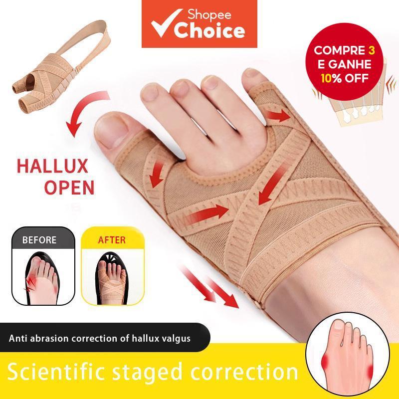 1 Par de Corretor de Joanete Manga Confortável Respirável Alívio Alinhador de Dedo em Valgo