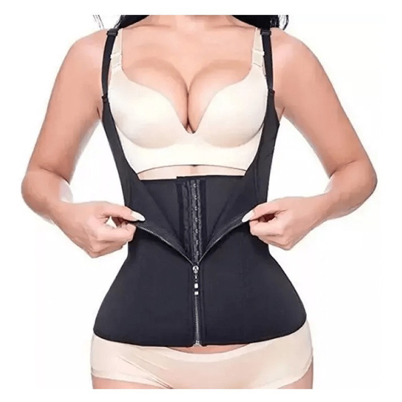 Cinta Modeladora Feminina com Zíper - Cintura Dupla de Compressão Ajustável JH