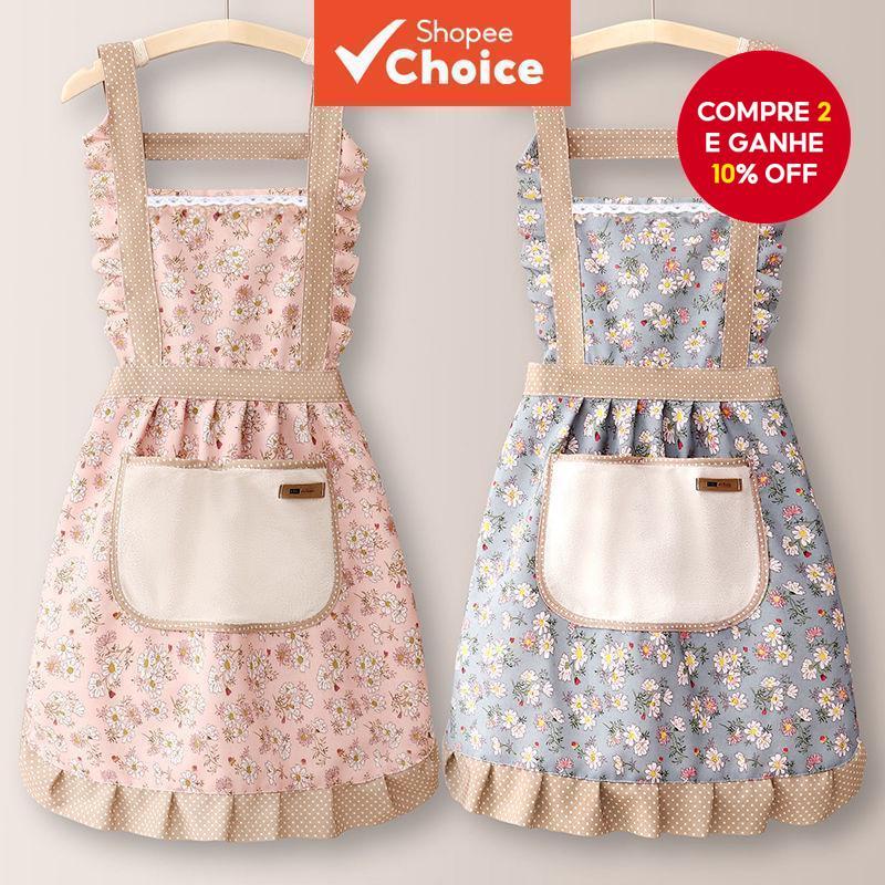 Avental De Renda De Algodão Puro Estilo Ocidental Para Mulheres Cozinha Cozimento Fino Verão Novo Influenciador