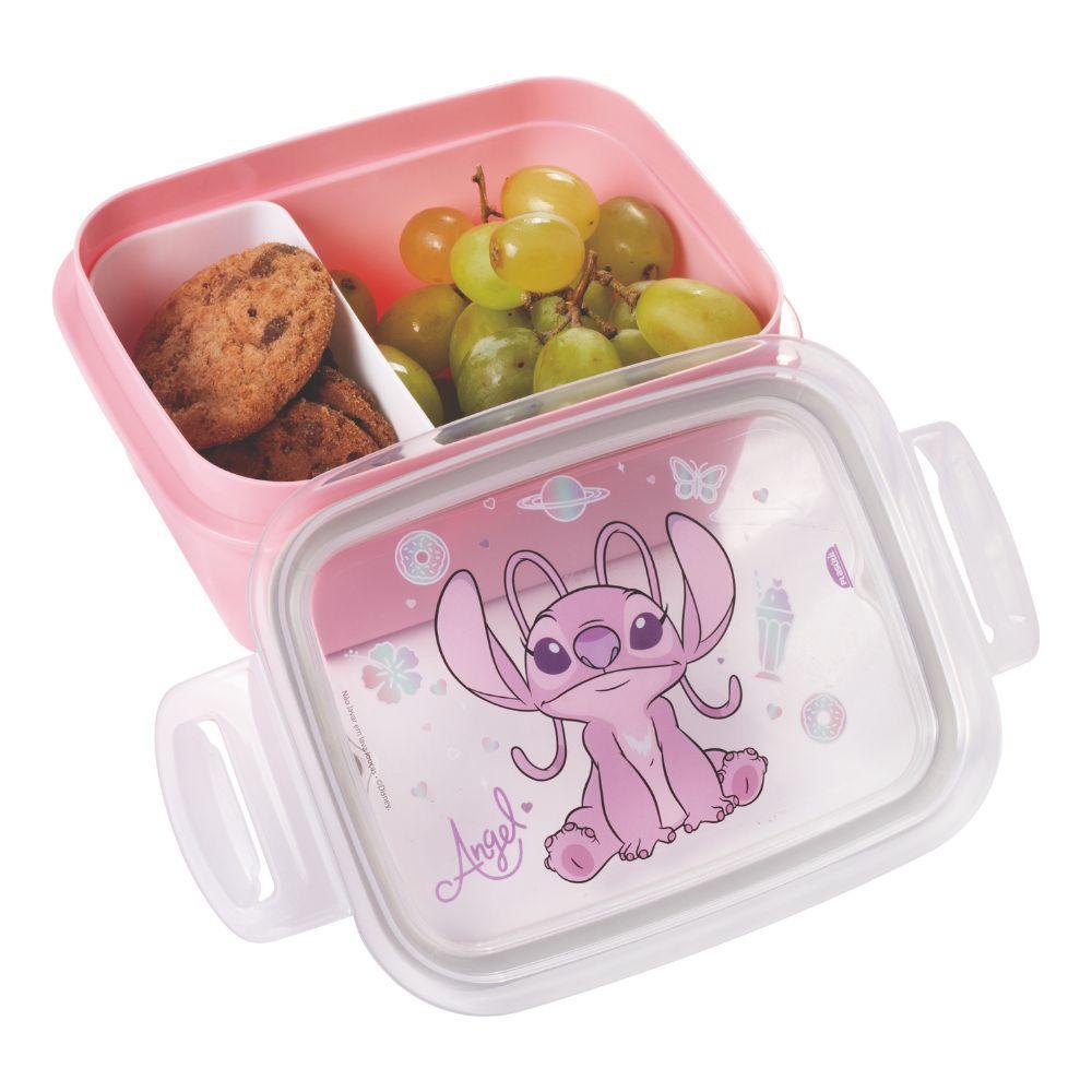 Marmita Angel Stitch Hermética Divisória Lancheira Plasútil em Oferta na Shopee