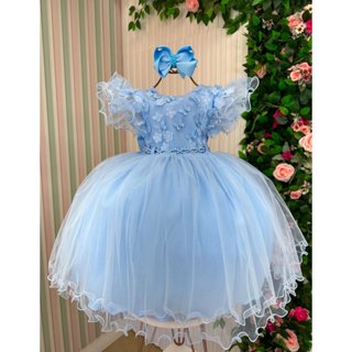 Vestido Menina Bonita Angelie Azul Bebe em Oferta na Shopee