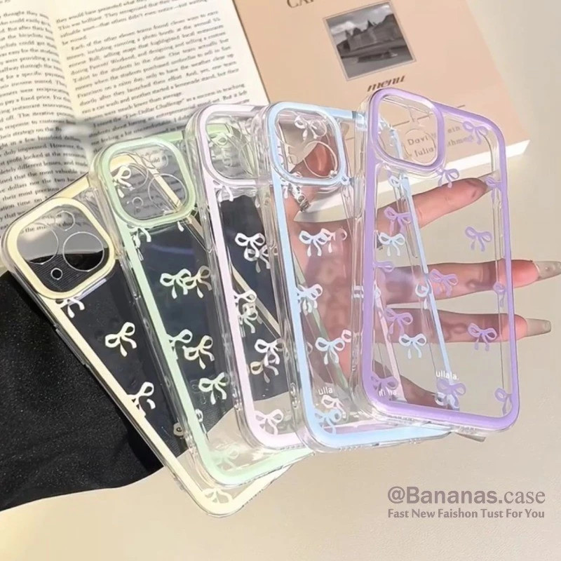 Capa de TPU Transparente Anti-impactos Laços coloridos para iPhone XR 7 11 12 Pro Max 13 14 Plus 15 16E 17 Air 14 Pro em Oferta na Shopee