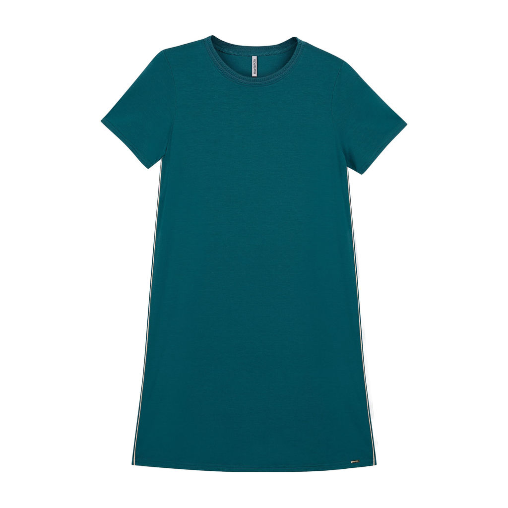 Detalhes do Vestido Feminino Curto Reto Marialícia Verde