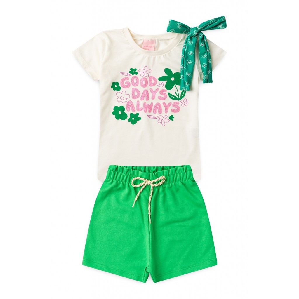Conjunto Infantil Feminino Laço De Alegria em Oferta na Shopee