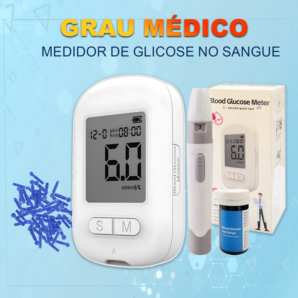 Medidor Digital 2 em 1 de Glicose e Ácido Úrico, Uso Doméstico e Fácil Operação em Oferta na Shopee