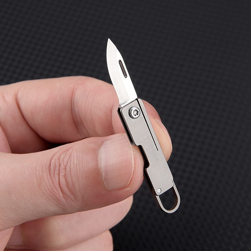 EDC liga de titânio mini faca bolso afiada portátil mini faca dobrável fivela leve faca de emergência