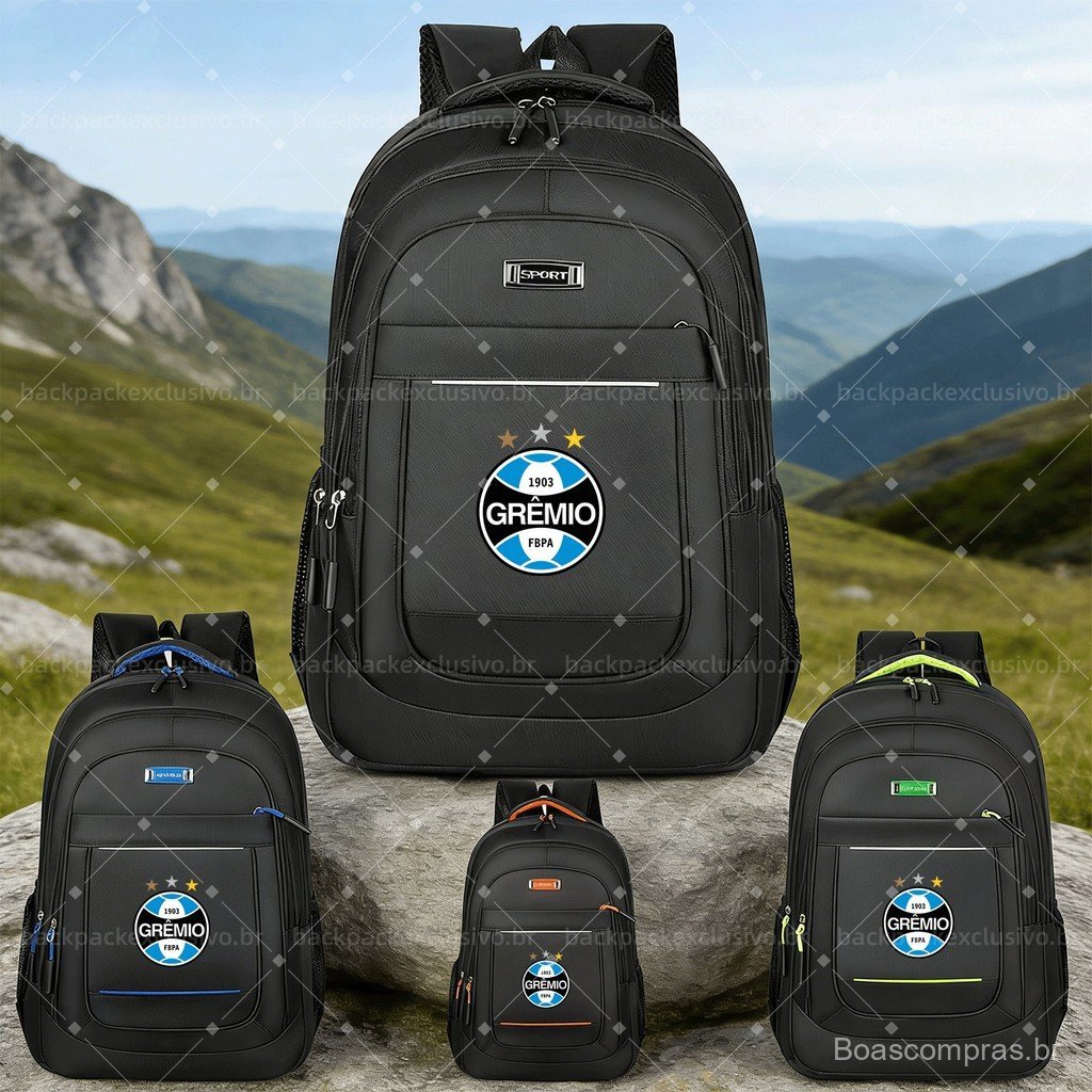 Grêmio pé bola Porto Alegrense-impresso padrão masculino feminino moda mochila grande capacidade viagem lazer mochila es