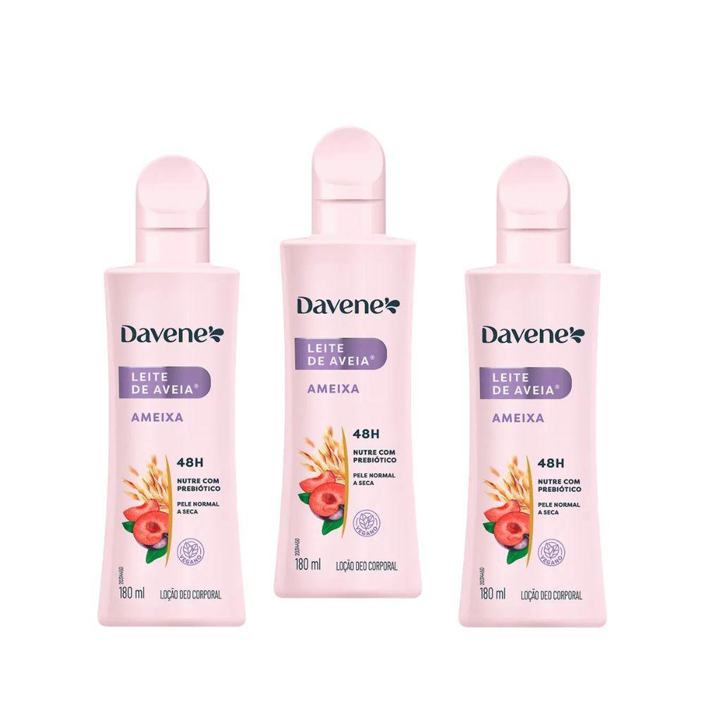 3 Un Hidratante Corporal Leite de Aveia Ameixa 180ml - Davene