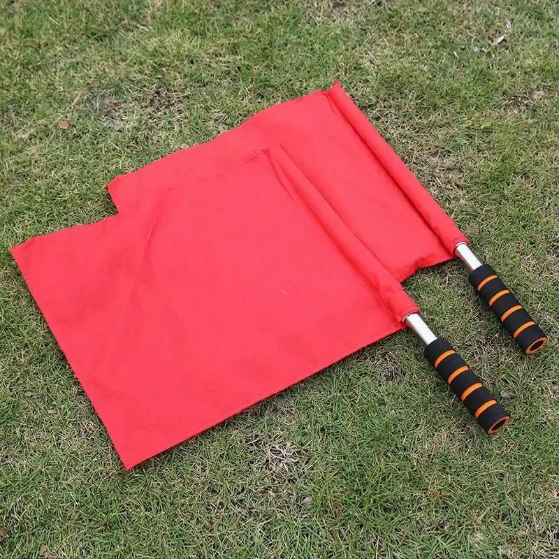 2 unidades de Bandeira de Patrulha para Futebol, Bandeira de Aço Inoxidável Aprimorada, Bandeira de Patrulha para Árbitr