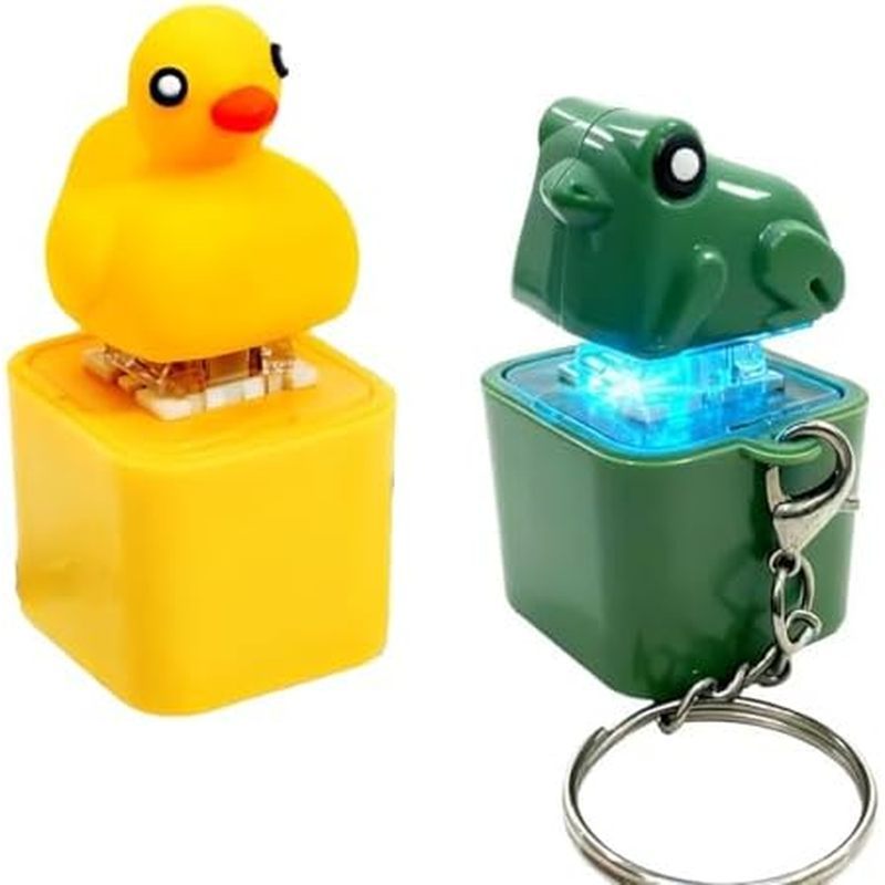 Brinquedo De Agitação De Sapo , Chaveiro Recarregável Com Luzes LED Sonoras , Clicker De Inquietação Divertido & amp ; P