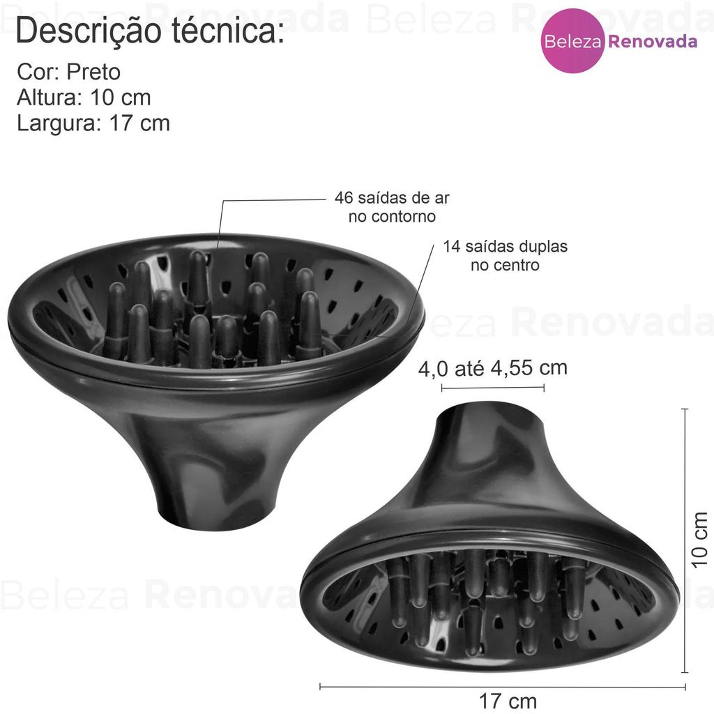 Difusor De Ar Universal Para Secador De Cabelo Ativa Cachos
