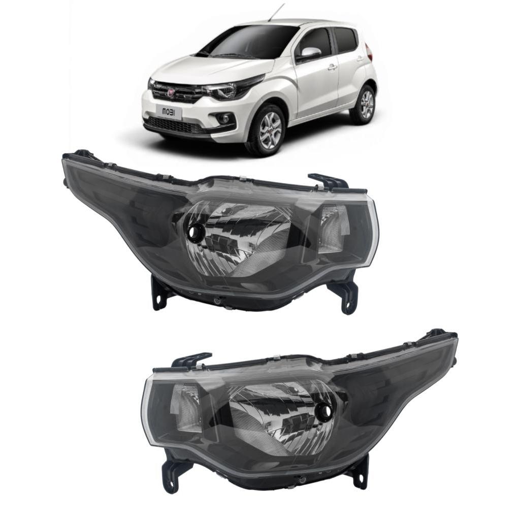 Farol Fiat Mobi 2018/2023/2025 Máscara Negra