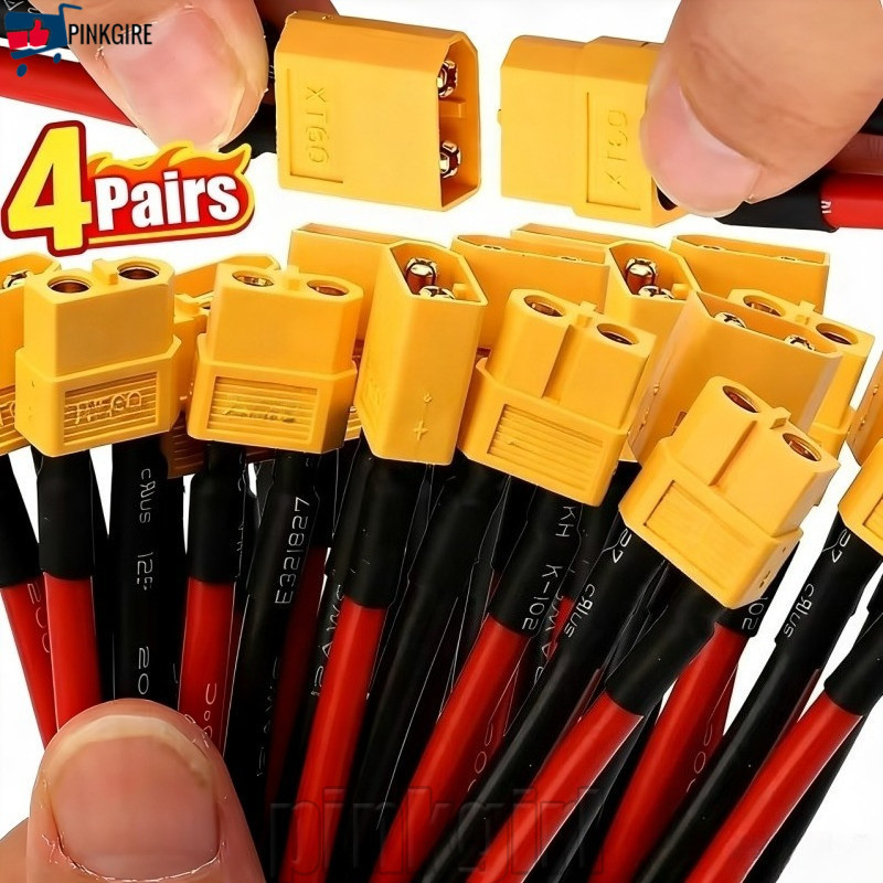 [Rdy Stk] Plugue De Conector Macho Fêmea 4-1Pc XT90-Terminal De Soldagem-Adaptador De Conectores De Cabo-De Extensão De