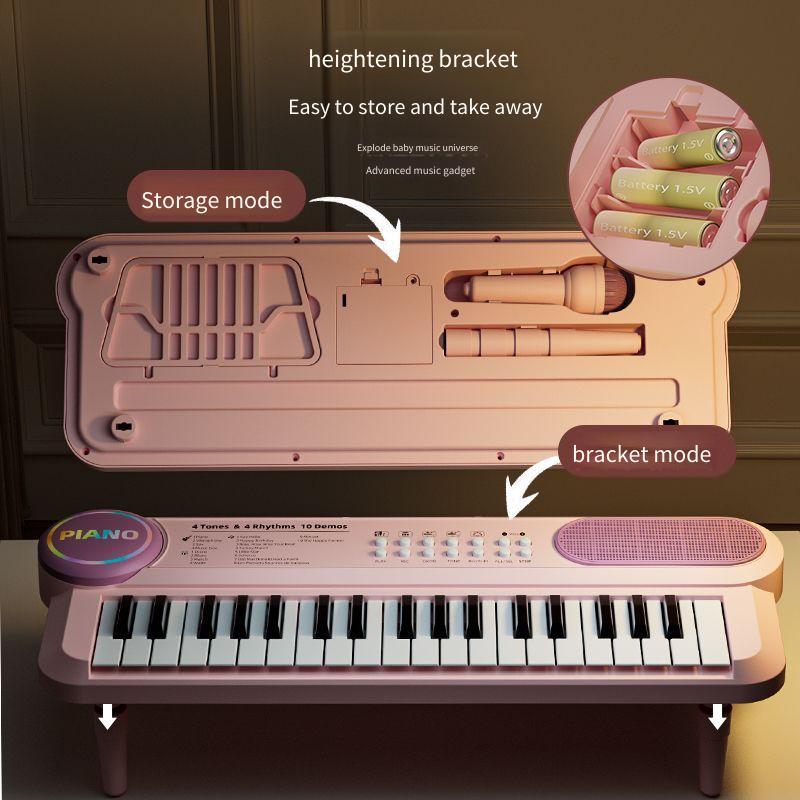 Novo teclado eletrônico infantil multifuncional instrumento Musical educacional iniciante microfone do bebê meninos meni