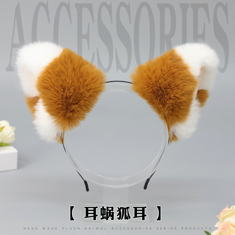 Presilha de cabelo com orelhas de gato, cosplay fofo, lolita, raposa, tiara com orelhas de animal, acessório de cabeça 9