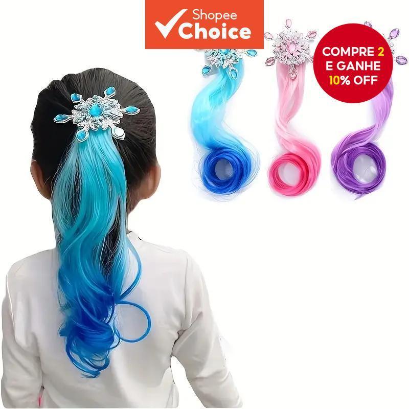 Extensões De Cabelo Para Meninas , Rabo De Cavalo Trançado Colorido , Acessório De Moda Elegante E Torcido