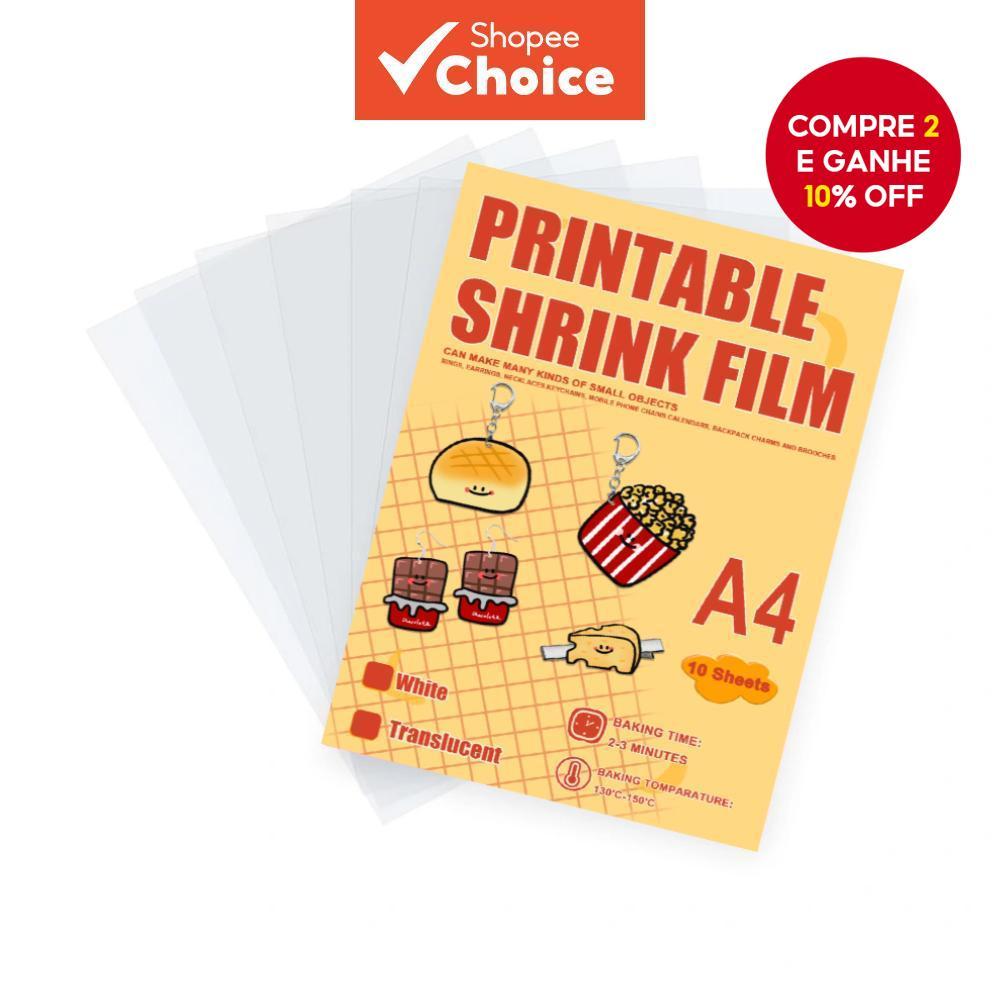 10 Pcs A4 Filme Retrátil Imprimível A Jato De Tinta-Folhas De Plástico Brancas/Translúcidas De 0.3 Mm Para Joias DIY