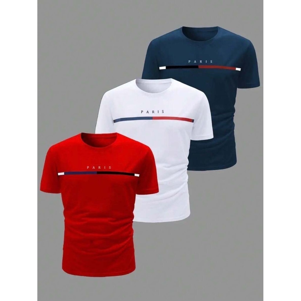 Kit 3 Camisetas Masculina Camisa Casual 100% Algodão Versátil Confortável Esportiva Blusa Dia a dia