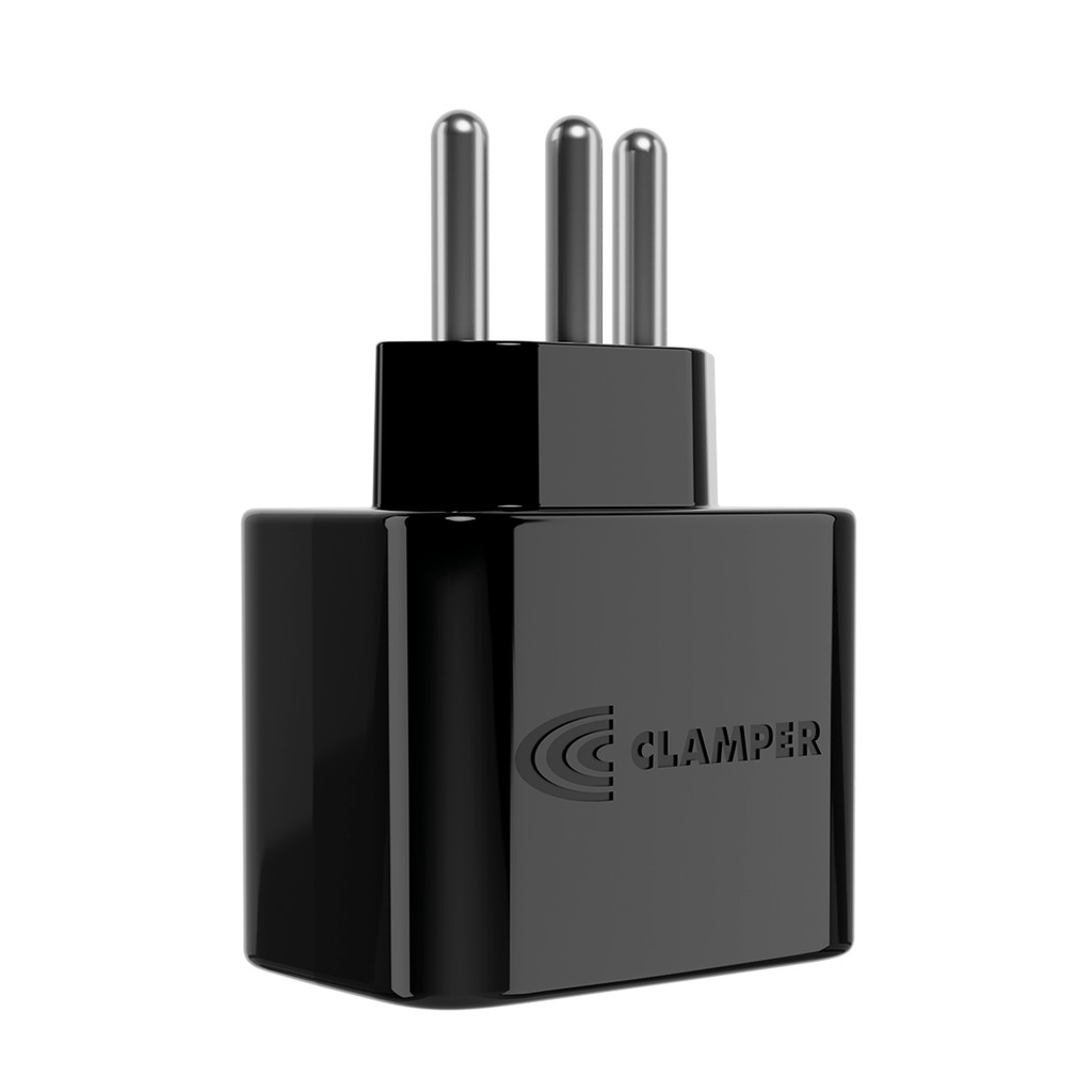 Protetor contra surtos (DPS) - bivolts - 20 amperes, 3 pinos - iCLAMPER Pocket 3P 20A LCF - Preto