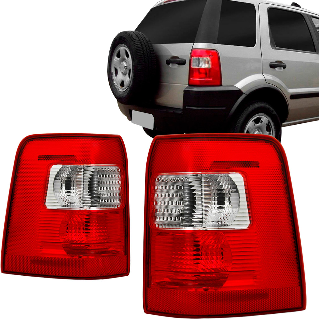 Par Lanterna Ecosport 2004 2005 2006 2007 Cristal Vermelha