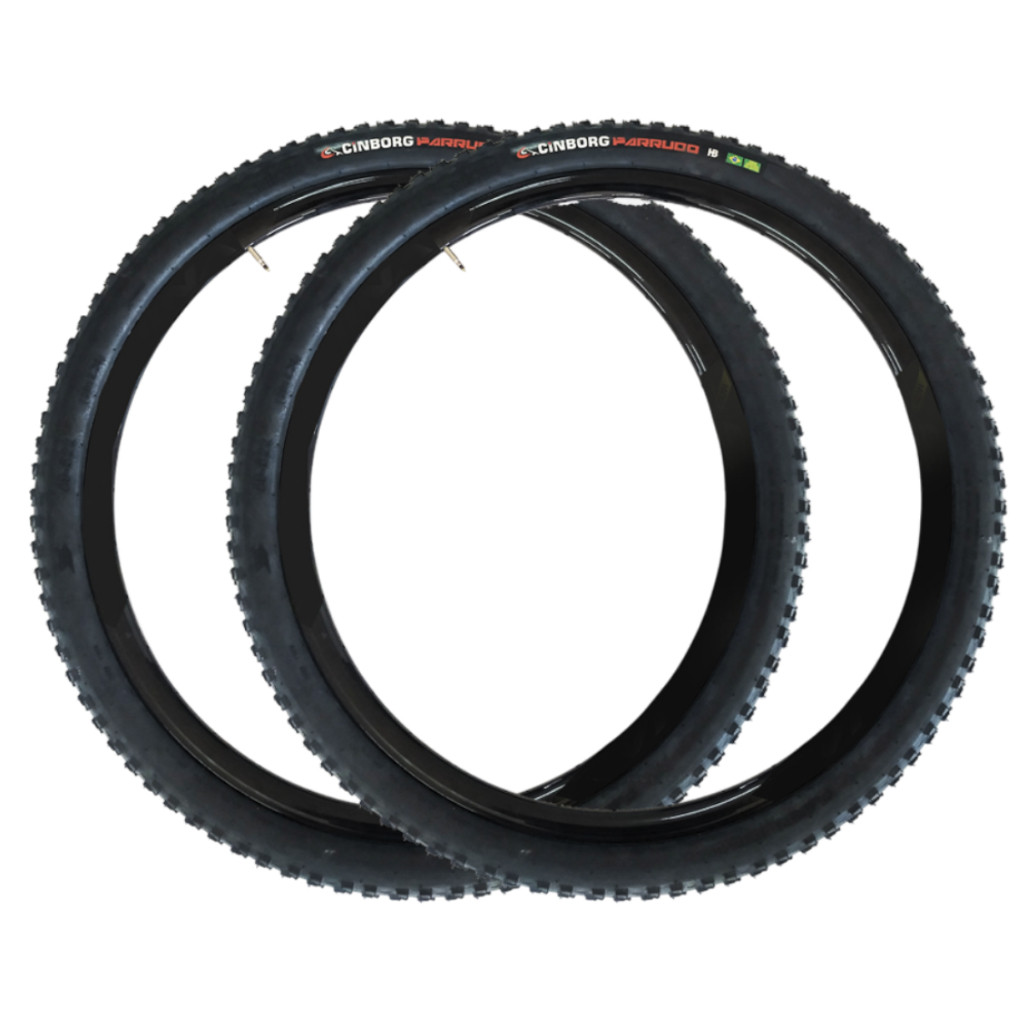 Detalhes do Par De Pneu Bicicleta Bike Aro 29 Cinborg Parrudo Hd Cravado - Com Camaras Kenda Bico Grosso